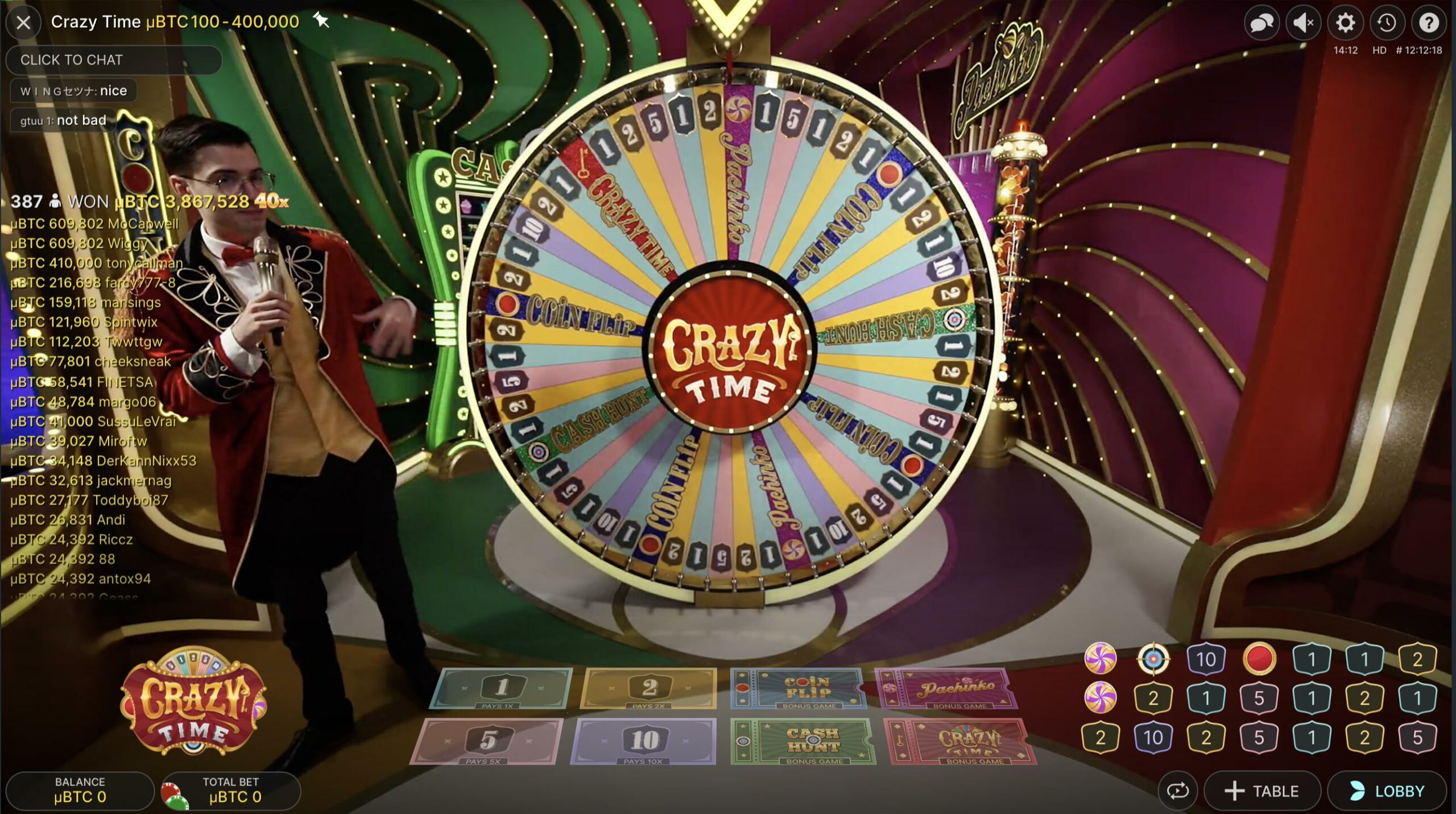 Play Crazy Time from Evolution Gaming